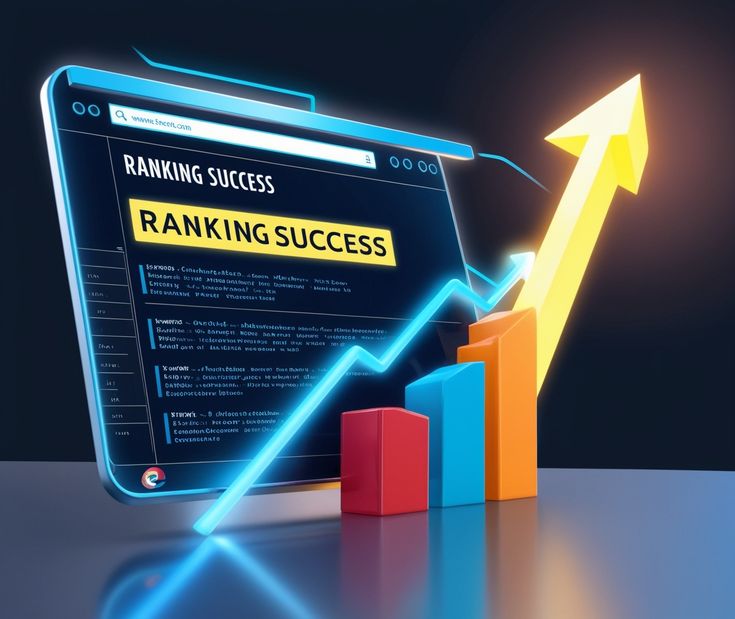A2Z Lebanese Marketing Agency – SEO Ranking Success Services Bar graph and arrow rising from a screen showing ranking success, symbolizing A2Z Lebanese Marketing Agency’s SEO strategies.